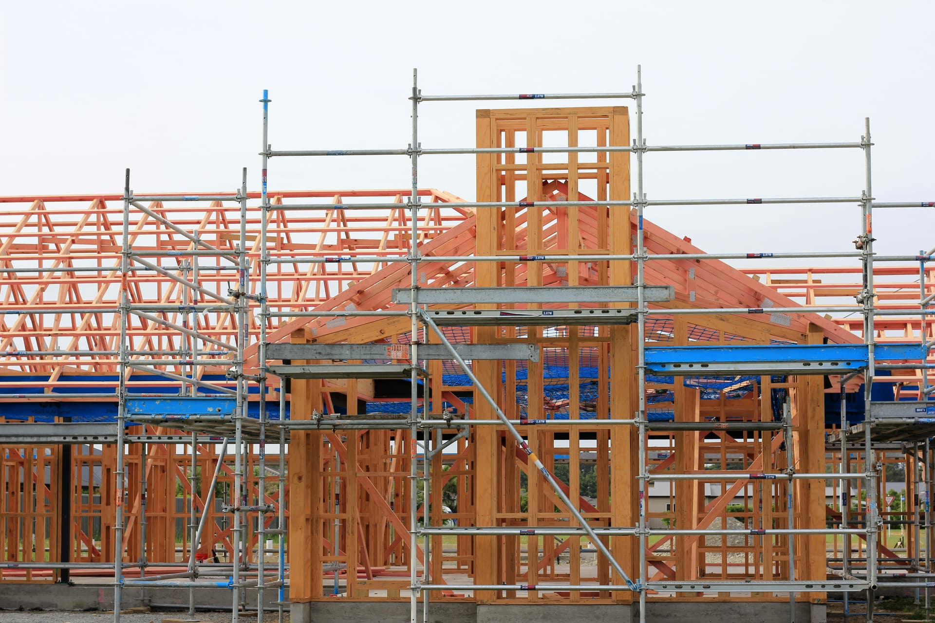 Construction site with workers